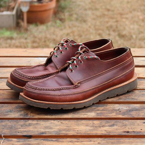Photo by polishengineering on December 4, 2025 of the Russell Moccasin Co. Fishing Oxford in Seidel British Tan Double Shot.