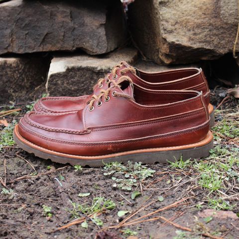 Photo by polishengineering on February 4, 2026 of the Russell Moccasin Co. Fishing Oxford in Seidel British Tan Double Shot.