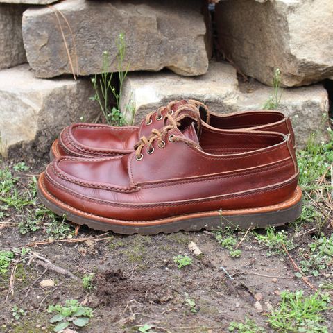 Photo by polishengineering on March 2, 2026 of the Russell Moccasin Co. Fishing Oxford in Seidel British Tan Double Shot.