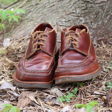Photo by polishengineering on April 4, 2026 of the Russell Moccasin Co. Fishing Oxford in Seidel British Tan Double Shot.