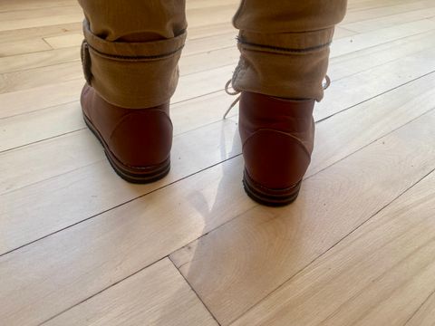 Photo by Hellraysaz on October 19, 2025 of the Nicks x Zimmerman Kids Work Boots in Seidel 1964 Brown.