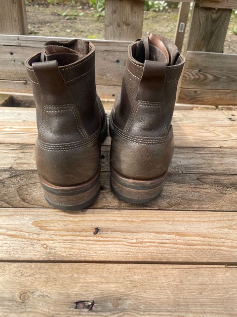 Photo by Mikejones100 on March 5, 2023 of the White's Unlisted Model in Horween Olive Waxed Flesh.