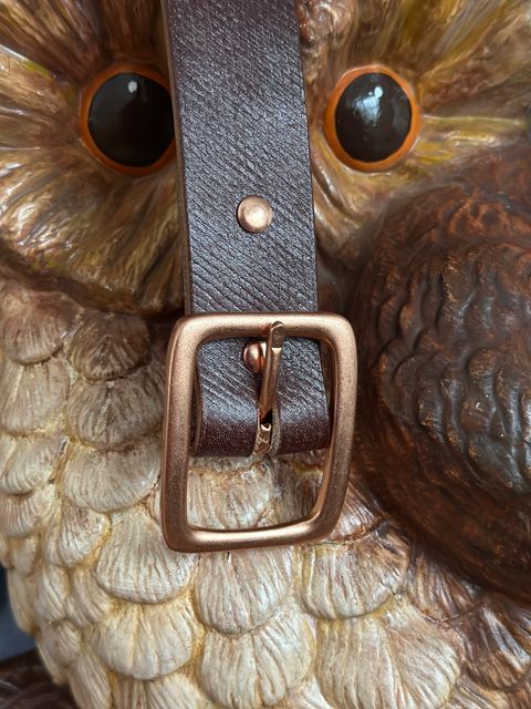 Photo by stitchdown on January 5, 2026 of the Titletown Goods Garrison Belt in J&FJ Baker Australian Nut Hatchgrain Bridle.