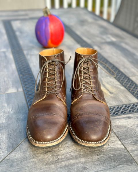 Photo by mattmcmhn on November 5, 2022 of the Viberg Service Boot BCT in Guidi Olive Calf.