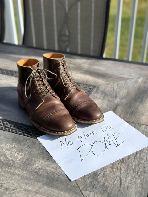 Photo by mattmcmhn on November 5, 2022 of the Viberg Service Boot BCT in Guidi Olive Calf.