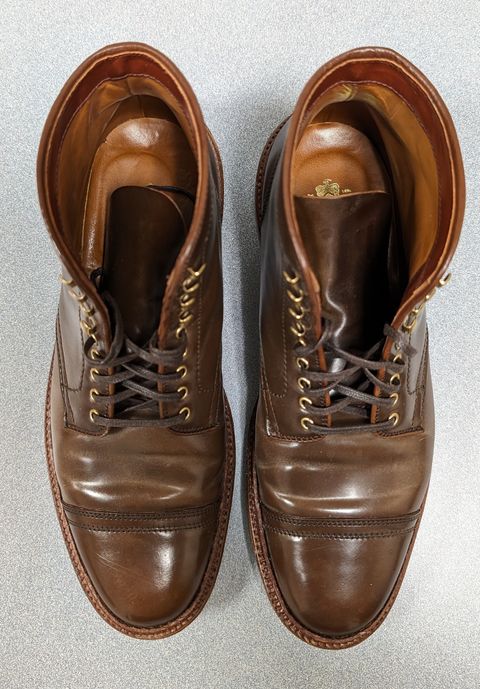 Photo by cross on December 5, 2023 of the Alden x Stitchdown Stitchup 3 in Horween Ravello Shell Cordovan.