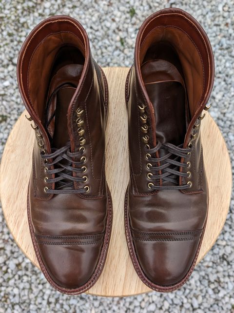 Photo by cross on January 2, 2024 of the Alden x Stitchdown Stitchup 3 in Horween Ravello Shell Cordovan.