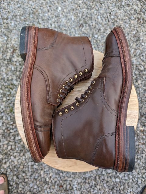 Photo by cross on March 4, 2024 of the Alden x Stitchdown Stitchup 3 in Horween Ravello Shell Cordovan.