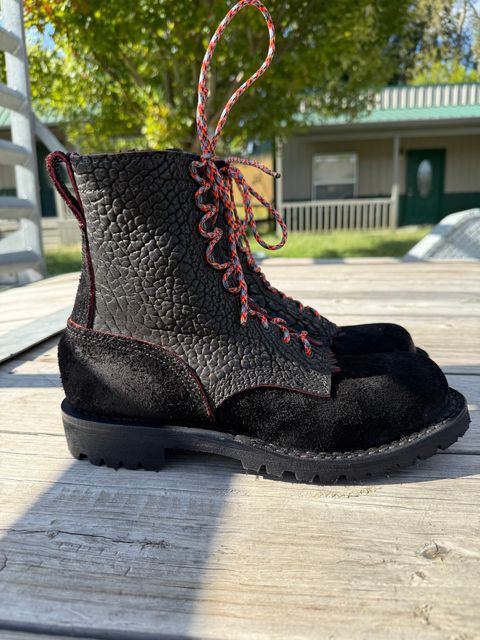 Photo by chadthebootguy on October 2, 2025 of the JK Boots O.T. in Bloodcore Bison.