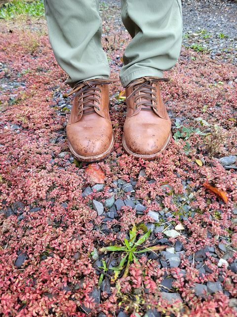 Photo by MyNameisJeff on November 1, 2022 of the Viberg 145 Oxford in Horween Natural Essex Workshoe Butt.