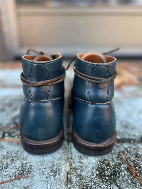 Photo by almalik1226 on January 5, 2024 of the Grant Stone Diesel Boot in Horween Navy Chromexcel.