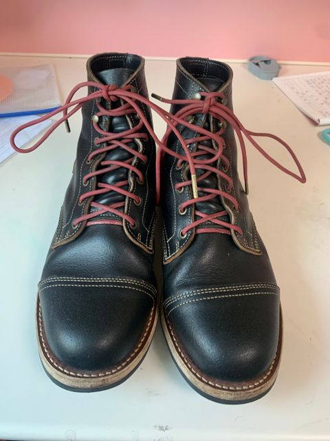 Photo by eggieman on April 4, 2025 of the Truman Cap Toe Boot in Horween Black Waxed Flesh.
