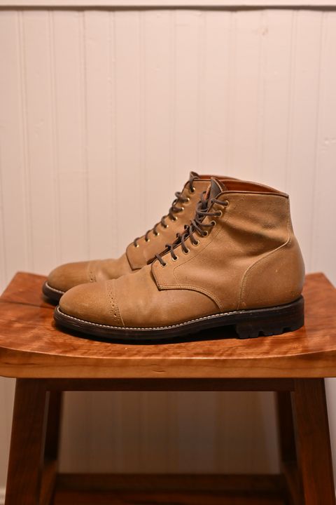 Photo by ccasenhiser on November 6, 2024 of the Grant Stone Garrison Boot in C.F. Stead Natural Waxy Commander Suede.