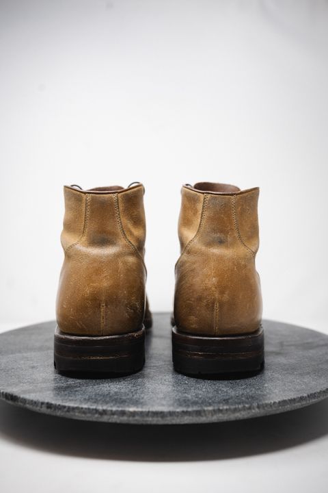 Photo by ccasenhiser on April 5, 2025 of the Grant Stone Garrison Boot in C.F. Stead Natural Waxy Commander Suede.