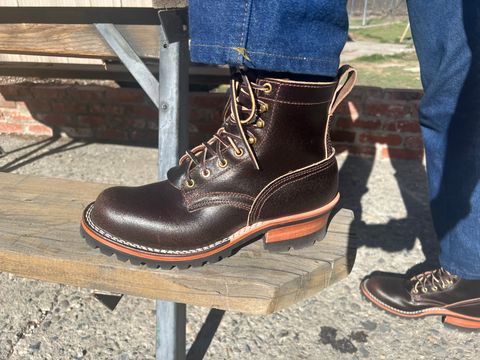 Photo by kase on March 16, 2024 of the Nicks Urban Logger in Horween Brown Waxed Flesh.