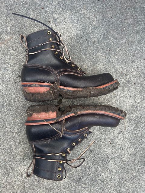 Photo by kase on March 23, 2024 of the Nicks Urban Logger in Horween Brown Waxed Flesh.