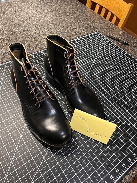 Photo by TheHobbyCobbler on November 1, 2024 of the Viberg Service Boot in Maryam Black Horsebutt.