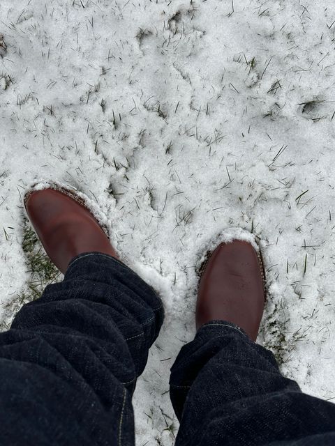 Photo by twg7 on December 20, 2022 of the Wesco Mister Lou in Horween Umber Chromexcel.