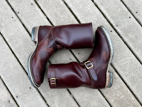 Photo by twg7 on April 1, 2023 of the Wesco Mister Lou in Horween Umber Chromexcel.