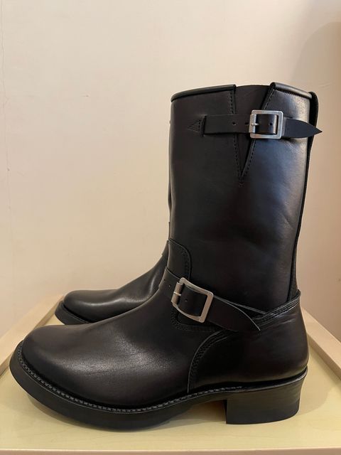 Photo by TY on October 1, 2023 of the Addict Boots AB-01 Engineer Boots in Black Dye-Finished Horsehide.