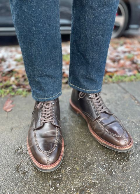 Photo by yallgotbibergs on February 2, 2023 of the Alden Tanker Boot in Horween Cigar Shell Cordovan.