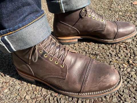 Photo by Marcel_K on March 4, 2023 of the Viberg Service Boot BCT in Maryam 1071 Port Vitello Calf Nubuck.