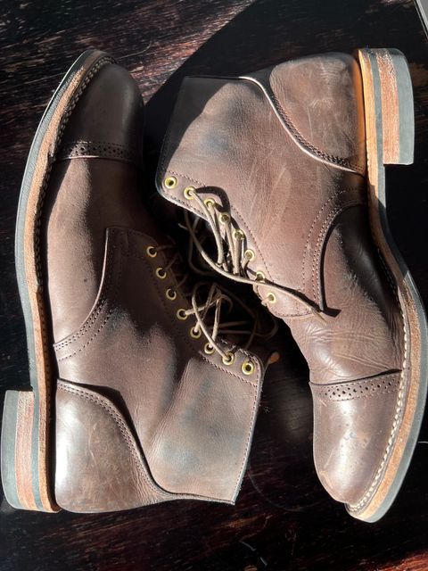 Photo by Marcel_K on March 4, 2023 of the Viberg Service Boot BCT in Maryam 1071 Port Vitello Calf Nubuck.