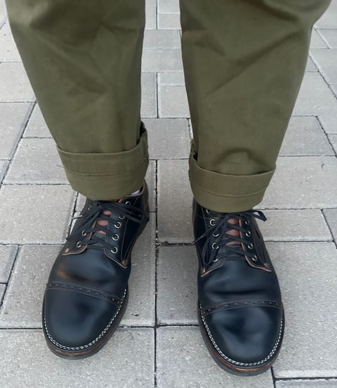 Photo by austinrylees on December 1, 2025 of the New River Boot Quade in Horween Horse Front Strips.
