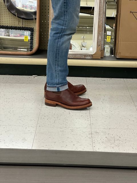 Photo by austinrylees on October 5, 2024 of the Fortis Boots Wholecut Chelsea in Wickett & Craig Medium Brown English Bridle.