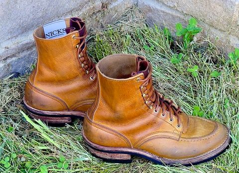 Photo by DocLineman on June 25, 2026 of the Nicks Ranger MTO in Horween Acorn Cypress.