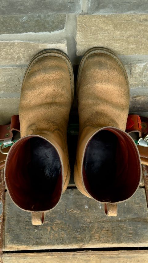 Photo by DocLineman on April 25, 2026 of the Nicks Doc Wellington in Wickett & Craig Natural Waxed Flesh.