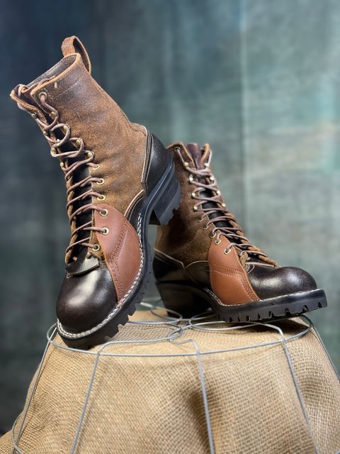 Photo by DocLineman on March 18, 2025 of the Nicks x Rose Anvil ND3 in Horween Brown Waxed Flesh & Seidel 1964 Brown.