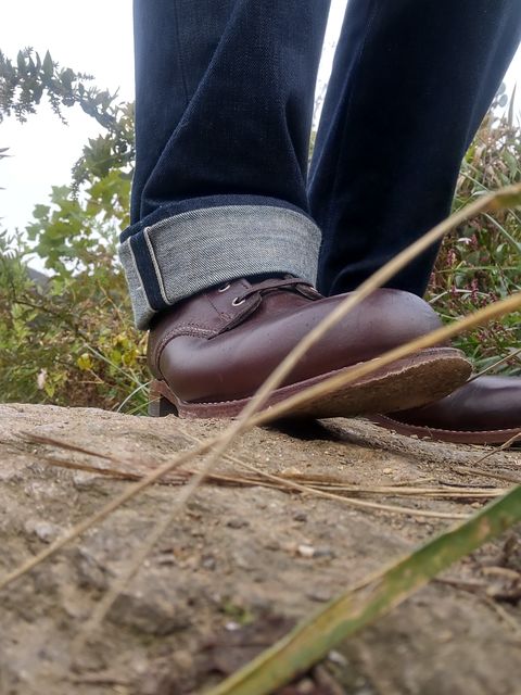 Photo by professorsartorial on November 1, 2023 of the Wolverine 1000 Mile Plain-Toe Boot in Horween Brown Chromexcel.