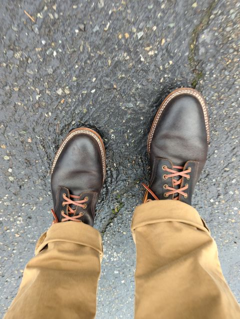 Photo by chorizohowitzer on November 17, 2024 of the Parkhurst The Allen in Horween Brown Waxed Flesh.