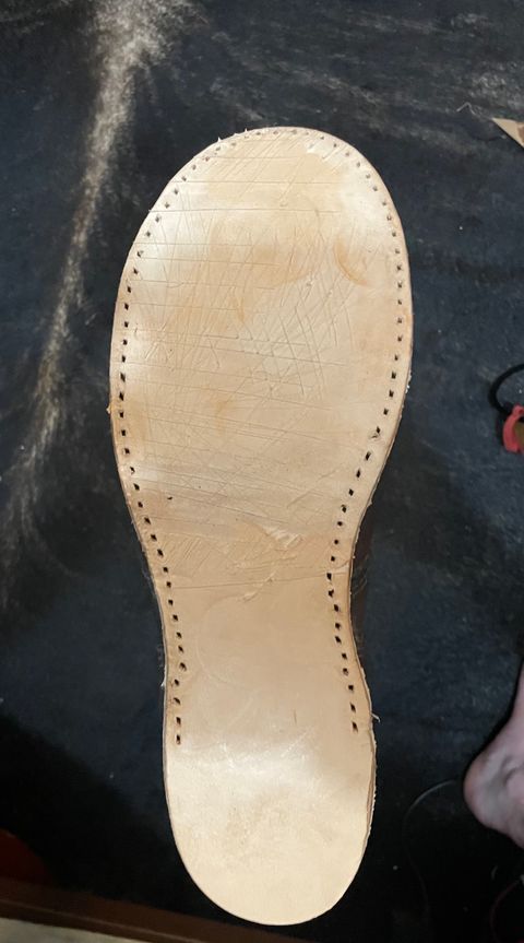 Photo by LMullinsLeather on October 29, 2023 of the Red Wing x Indian Motorcycle Spirit Lake in S.B. Foot Amber Portage.