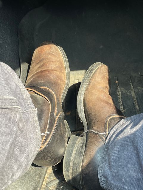 Photo by LMullinsLeather on July 14, 2026 of the Attractions BILTBUCK Engineer Boots in Black Italian Horsebutt.