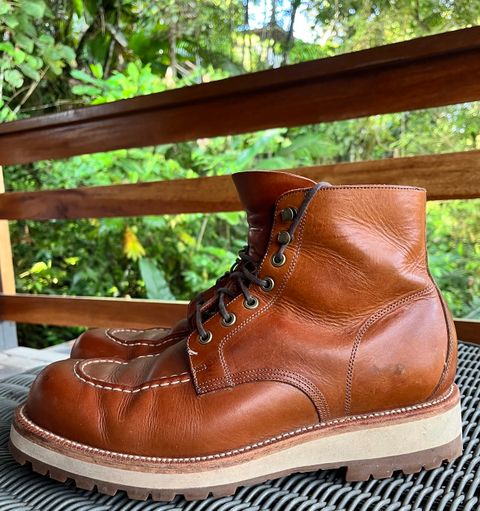 Photo by raw_indighoul on December 2, 2023 of the Grant Stone Brass Boot in Badalassi Carlo Saddle Tan Minerva.