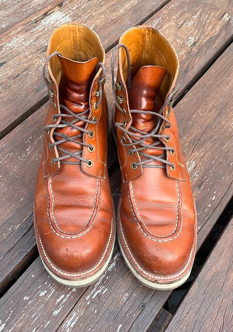 Photo by raw_indighoul on April 5, 2024 of the Grant Stone Brass Boot in Badalassi Carlo Saddle Tan Minerva.