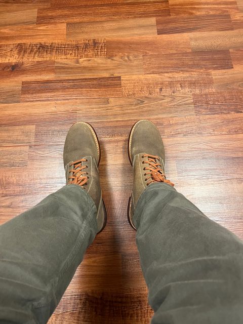 Photo by raw_indighoul on October 1, 2024 of the John Lofgren M-43 Service Shoes in Horween Natural Chromexcel Roughout.