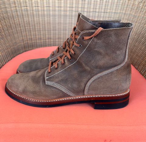 Photo by raw_indighoul on December 3, 2024 of the John Lofgren M-43 Service Shoes in Horween Natural Chromexcel Roughout.