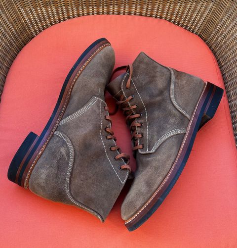 Photo by raw_indighoul on December 3, 2024 of the John Lofgren M-43 Service Shoes in Horween Natural Chromexcel Roughout.