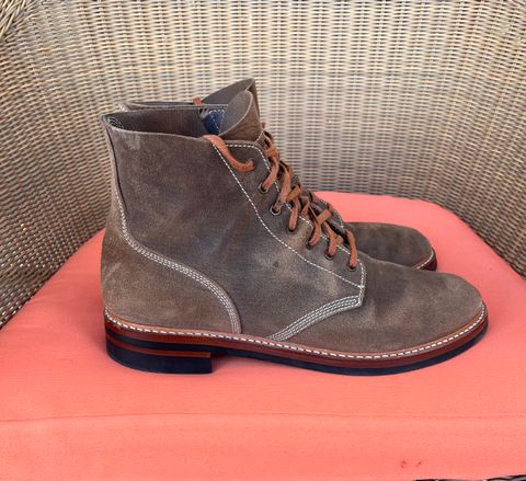 Photo by raw_indighoul on December 3, 2024 of the John Lofgren M-43 Service Shoes in Horween Natural Chromexcel Roughout.