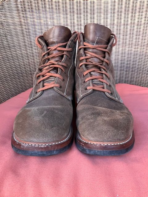 Photo by raw_indighoul on January 4, 2025 of the John Lofgren M-43 Service Shoes in Horween Natural Chromexcel Roughout.
