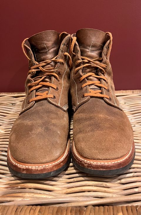 Photo by raw_indighoul on February 6, 2025 of the John Lofgren M-43 Service Shoes in Horween Natural Chromexcel Roughout.
