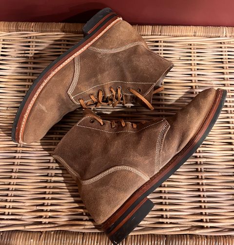 Photo by raw_indighoul on February 6, 2025 of the John Lofgren M-43 Service Shoes in Horween Natural Chromexcel Roughout.