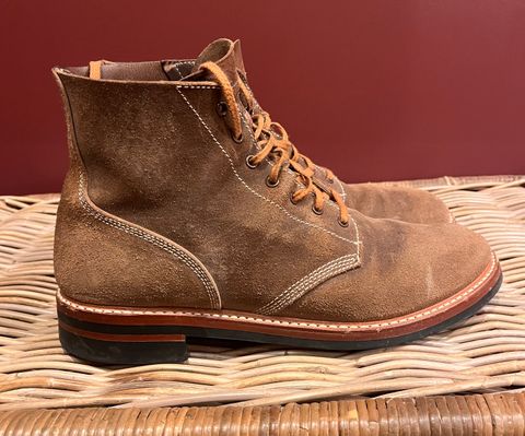 Photo by raw_indighoul on February 6, 2025 of the John Lofgren M-43 Service Shoes in Horween Natural Chromexcel Roughout.