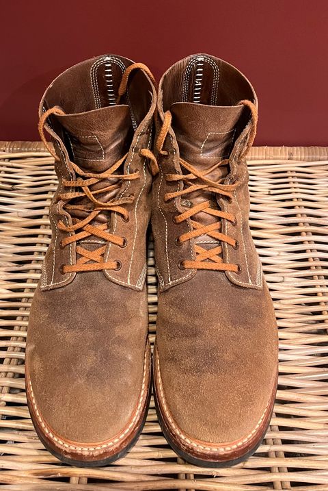 Photo by raw_indighoul on February 6, 2025 of the John Lofgren M-43 Service Shoes in Horween Natural Chromexcel Roughout.