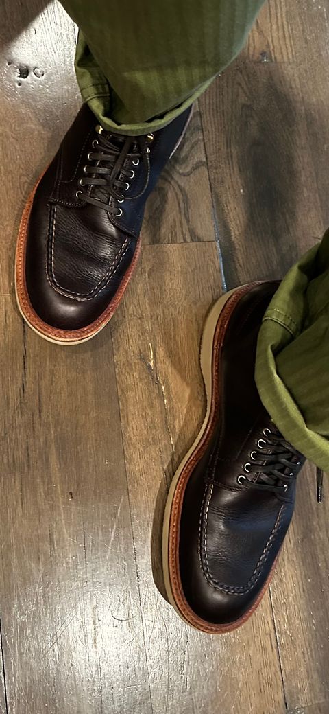Photo by northsouthdenimguy on July 6, 2024 of the Alden Indy Boot in Horween Arabica Lux Calfskin.