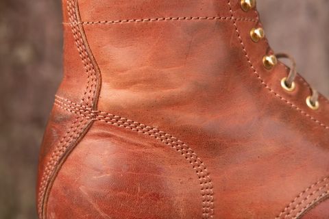 Photo by patinalfather on November 2, 2022 of the John Lofgren Combat Boots in Shinki Wabi-Sabi Horsebutt.