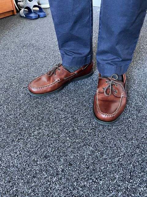 Photo by Snailchang on March 18, 2025 of the L.L.Bean Casco Bay Boat Shoe in Canyon Brown Leathwr.